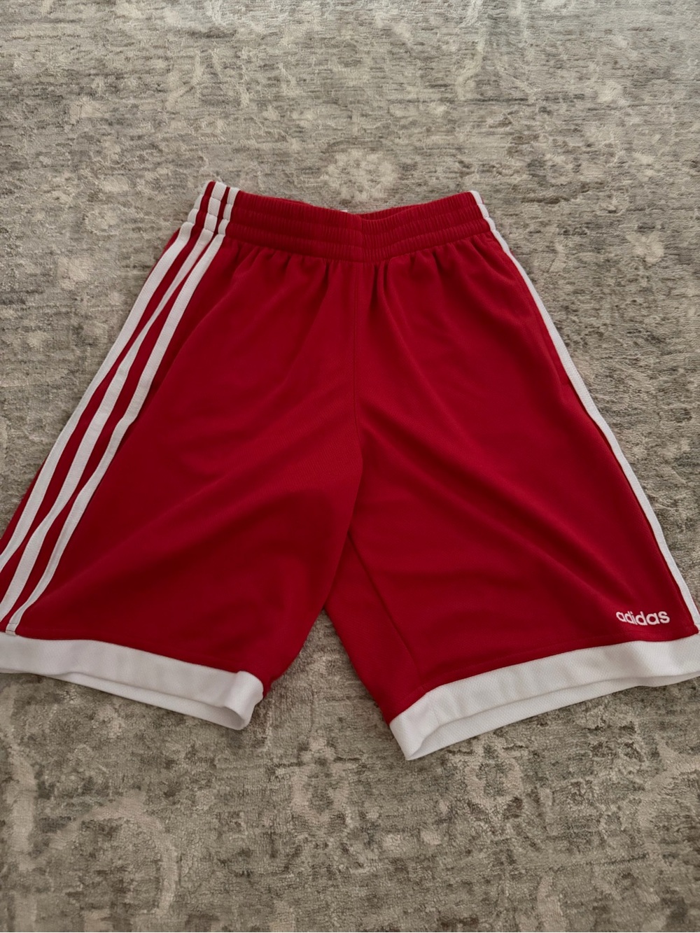 adidas Red and White Boys' Athletic Shorts
